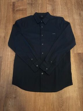 Oakley Shirt Mens Small Black Button Up Long Sleeve Adult Casual